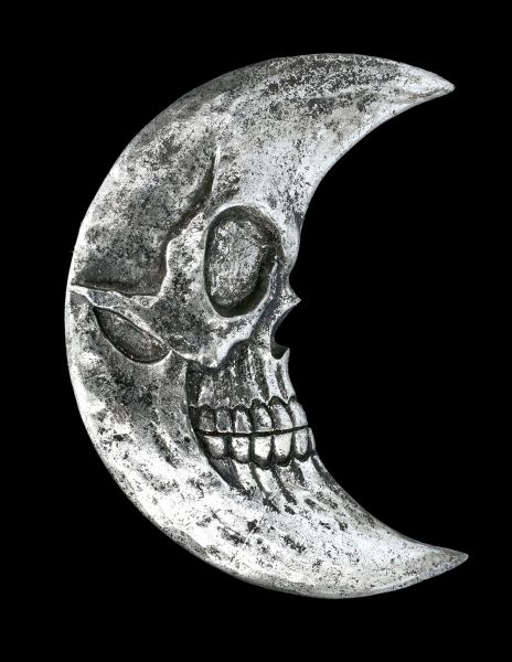 Schatulle - Totenkopf Mond silberfarben