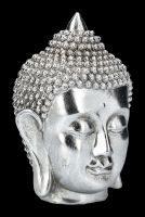 Buddha Head Deco Figurine silver colored