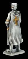 Pewter Knight Figurine with Shield with Cross