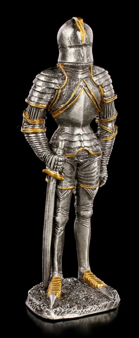 Pewter Knight Figurine - With Sword in full Armor 