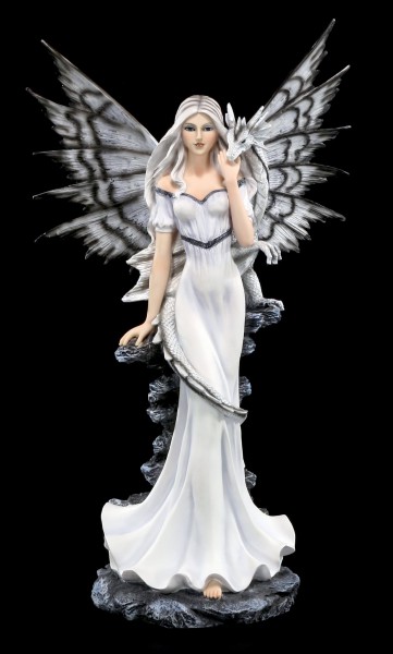 Elfen Figur mit Seeschlange Drache Fee Fairy lila Guardian's Embrace 