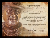 John Wayne Bust with Certificate