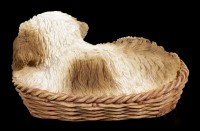 Dog in Basket Figurine - Shih Tzu