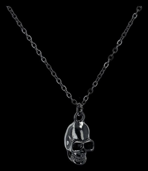 Necklace - Black Stainless Steel Skull