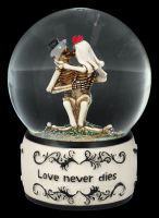 Snow Globe Kissing Skeletons - Love Never Dies