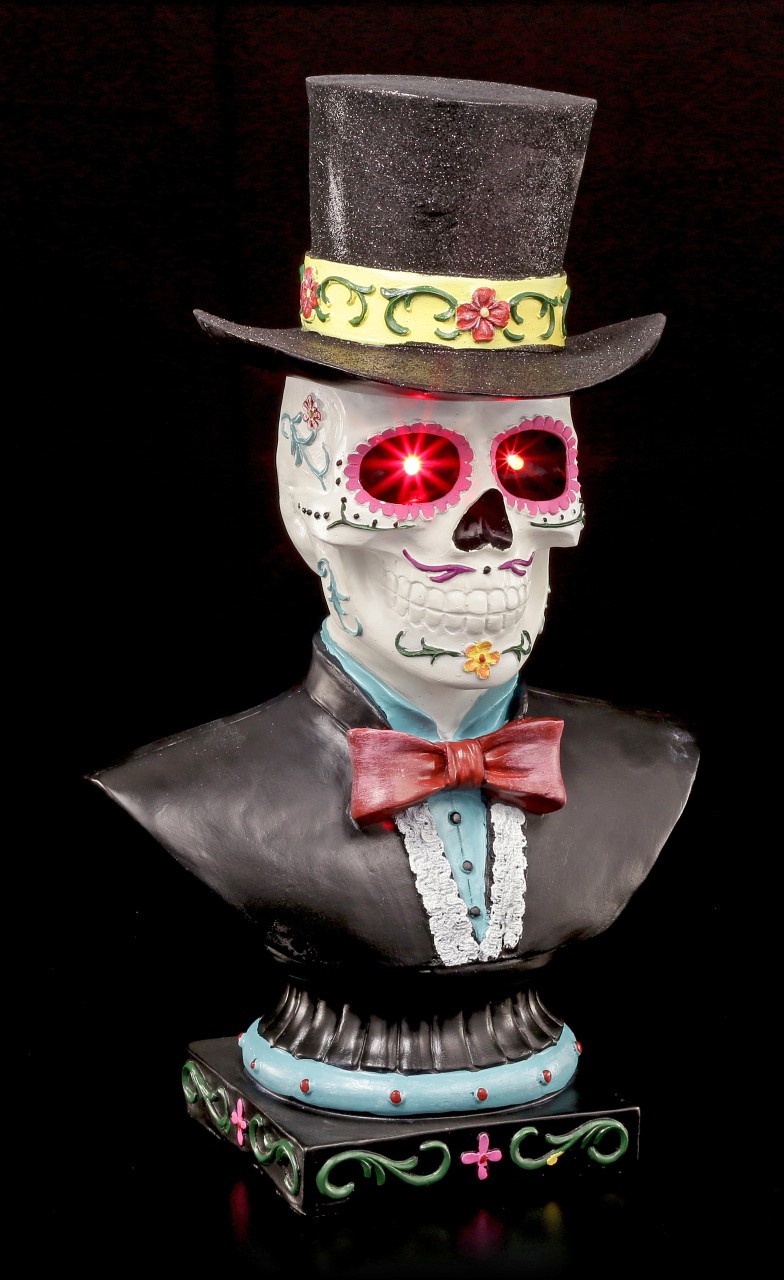 Day of the Dead Bust with LED - Baron Samedi