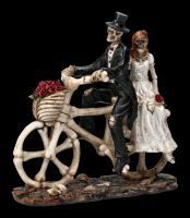 Skelett Figuren - Brautpaar auf Fahrrad