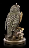 Owl Figurine - Sitting on Books with golden Nib