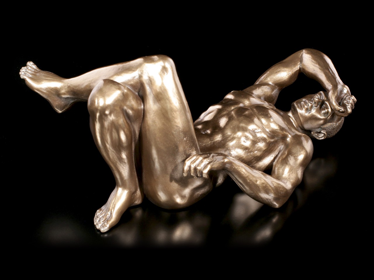 Male Nude Figurine - Lying on Back