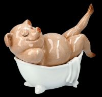 Funny Pig Figurine in Bathtub