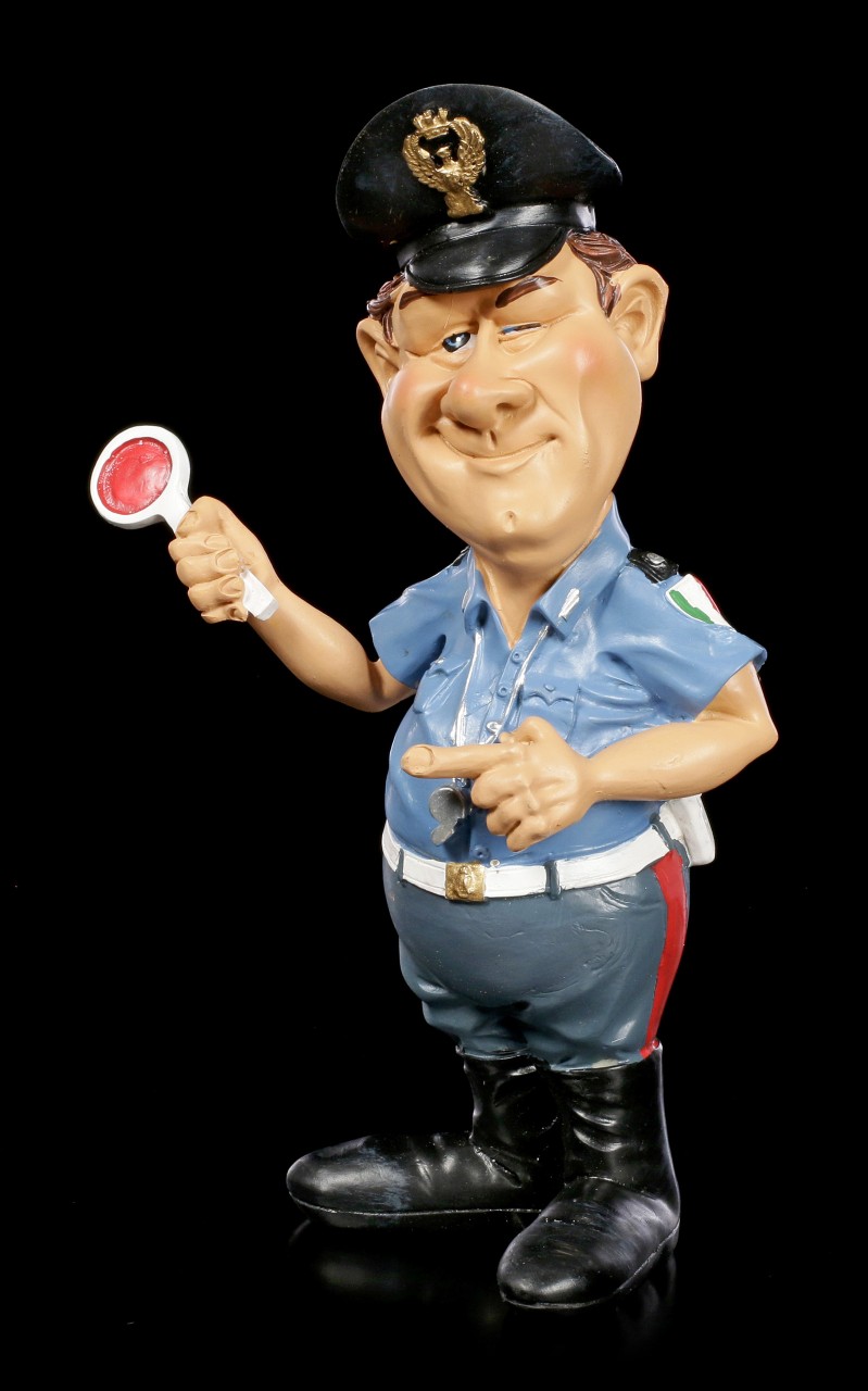 Funny Job Figurine - Italian Police Officer