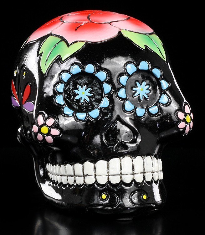 Mexikanische Totenkopf Spardose - Black Skull
