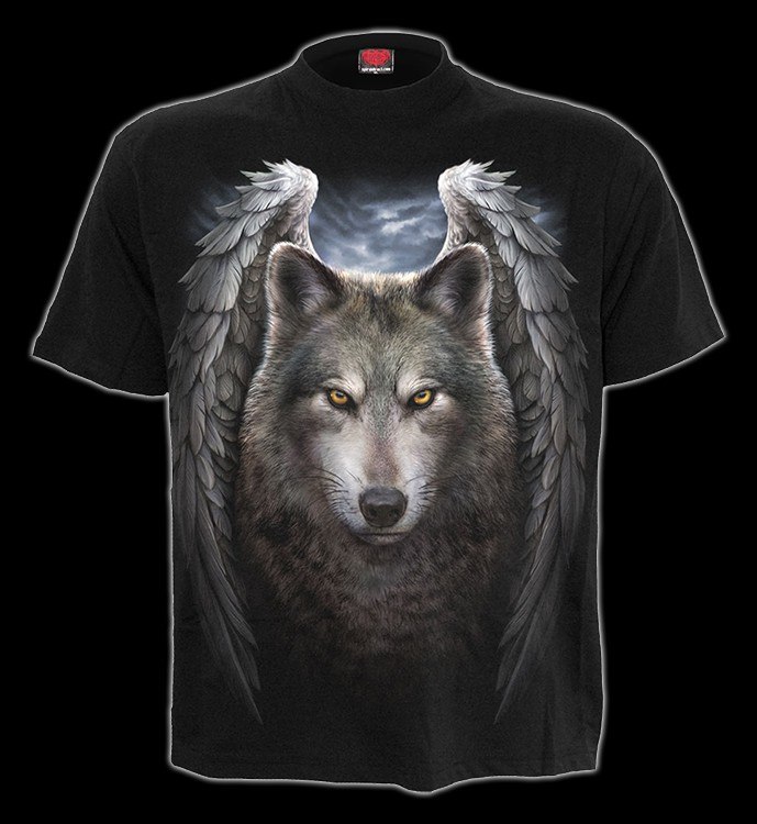 T-Shirt Fantasy - Geflügelter Wolf - Lycos Wings