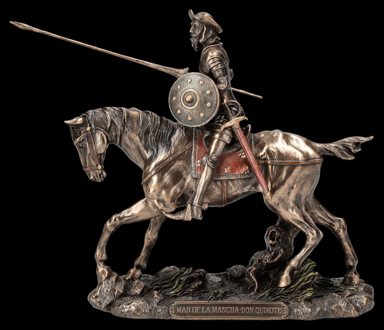 Don Quixote Figurine Riding with Lance