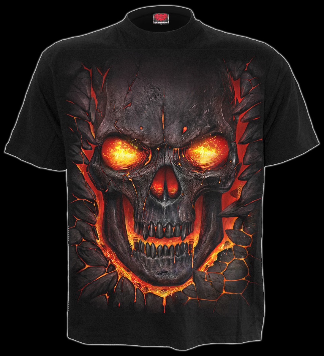Spiral Gothic T-Shirt - Lava Skull