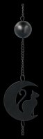 Metal Wind Chime - Black Cat and Moon