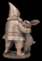 Garden Gnome Figurine Dancing with Bunny