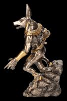 Anubis Krieger Figur auf Felsen - bronziert