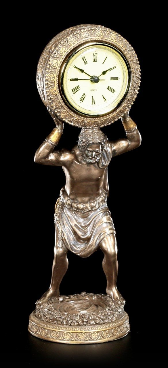 Atlas Figurine with Clock