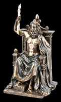 Zeus Figur - Göttervater auf Thron mit Blitz