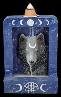 Backflow Incense Burner - Wicca Wolf Moon Phases