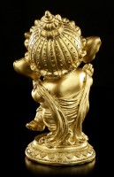 Ganesha Figurine with Drum - gold-colored
