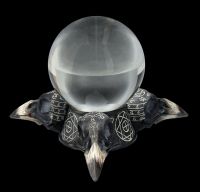 Kristallkugel mit Halter - Rabenschädel Ritual