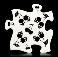 Alchemy Jigsaw Coaster Set - Black Skull Cherries
