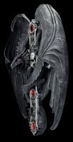 Wandrelief Drache mit Kreuz - Gothic Dragon