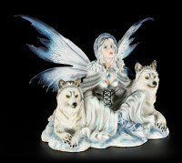 Fairy Figurine - Calista with two Wolves