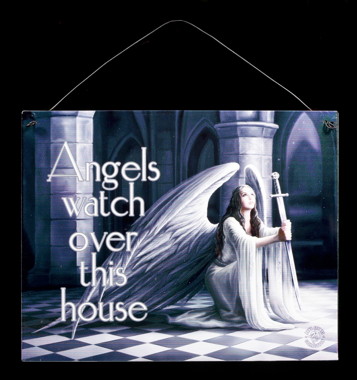 The Blessing Metal Sign - Angels watch over this house