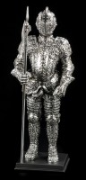 Deutsche Ritter Figur mit Hellebarde silberfarben