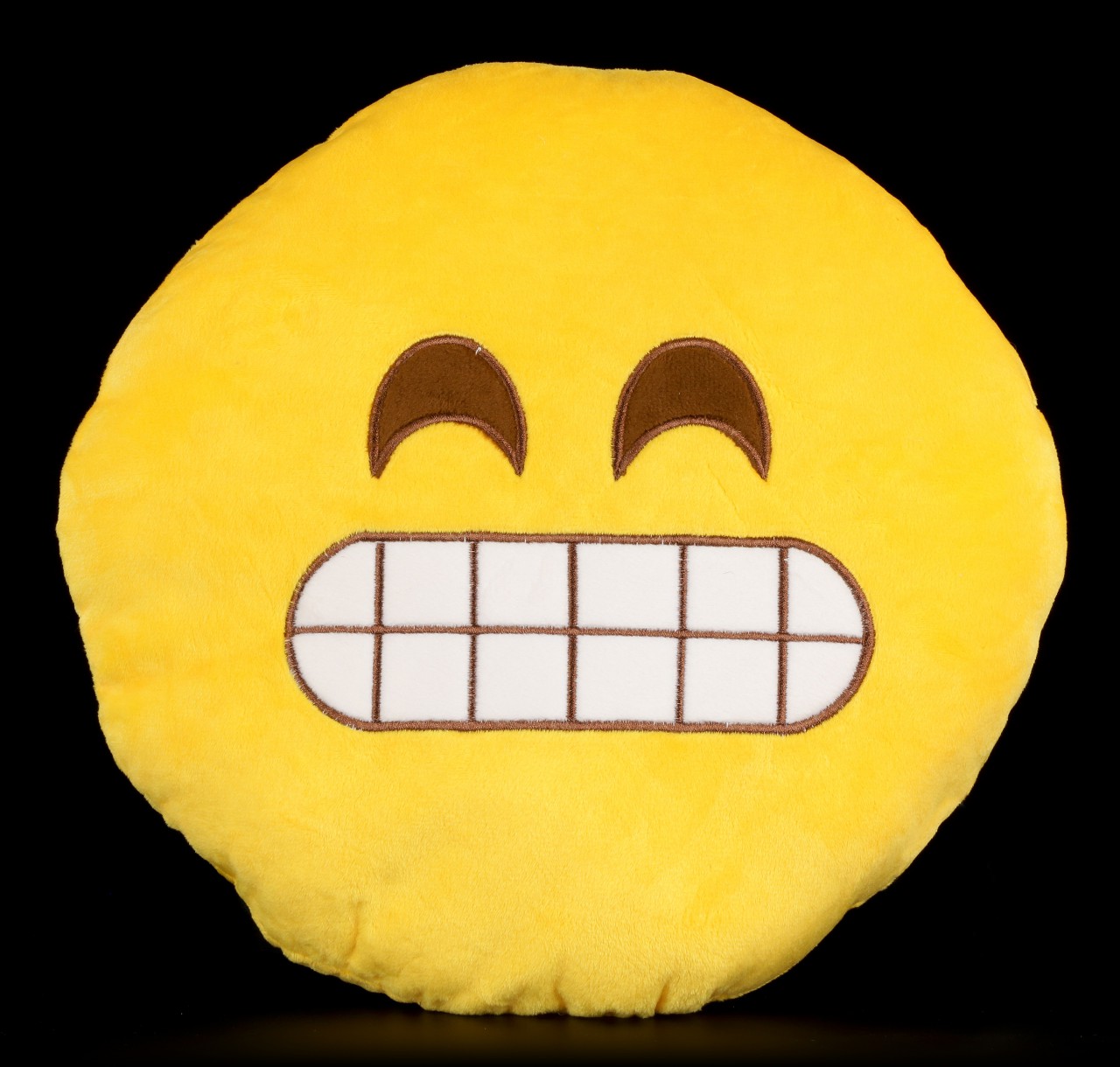 Fluffy Emoji Cushion - Smirk