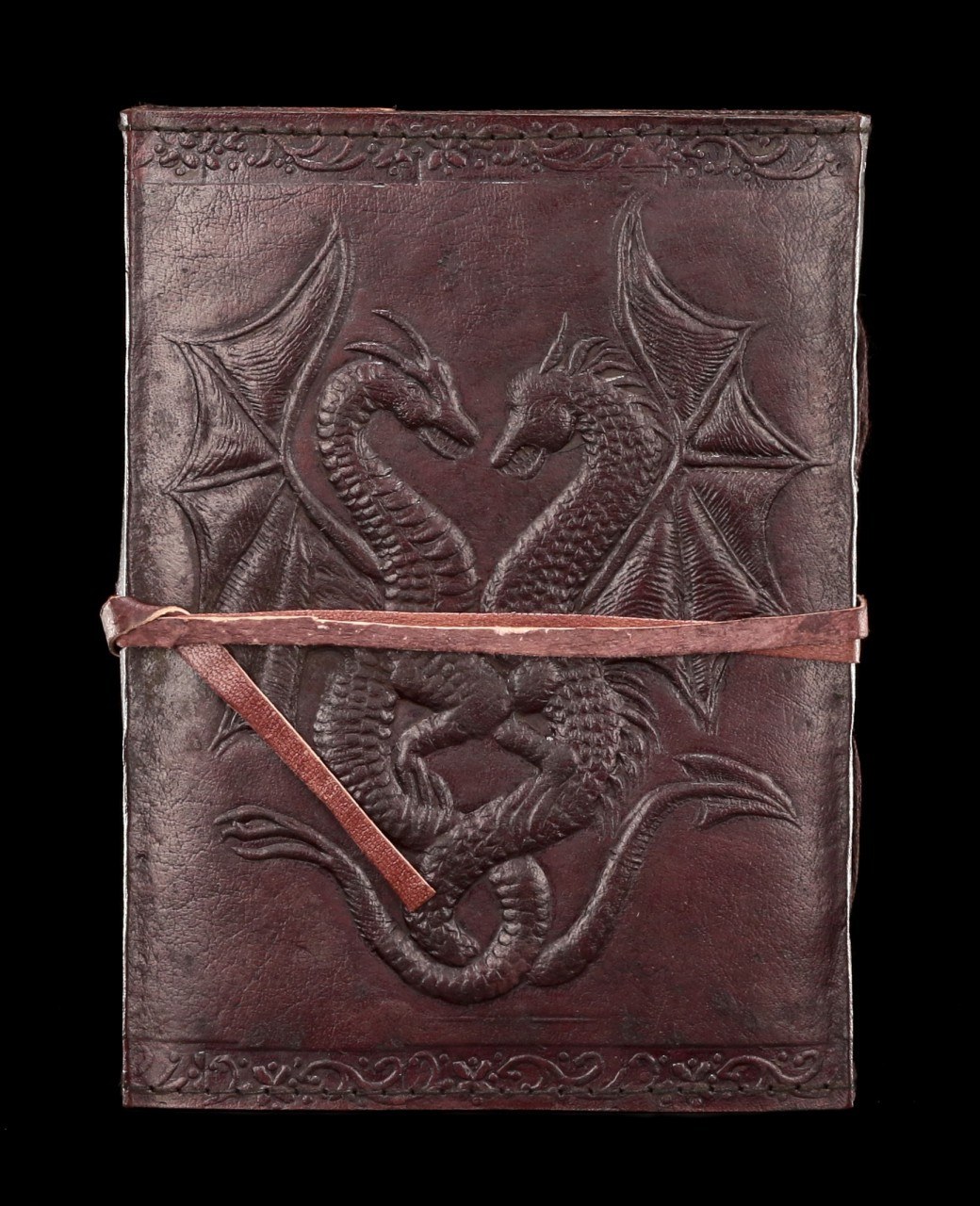 Leder Notizbuch Drachen - Double Dragon