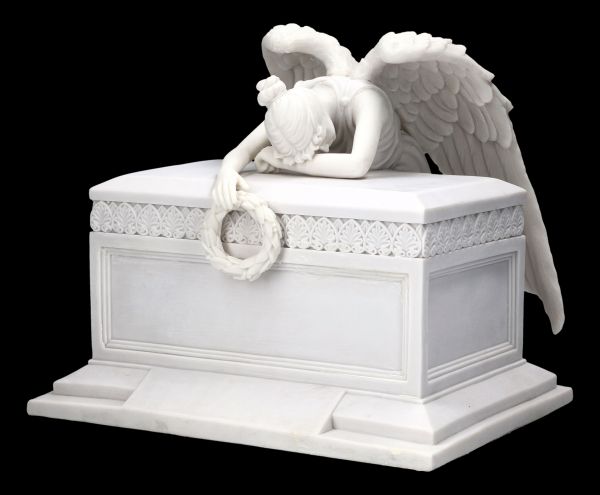 Animal Urn white large - Mourning Angel