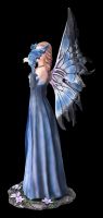Elfenfigur - Rebecca mit blauem Kleid und Drache