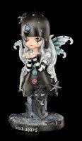 Fairy Figurine with Cat - Black Stars