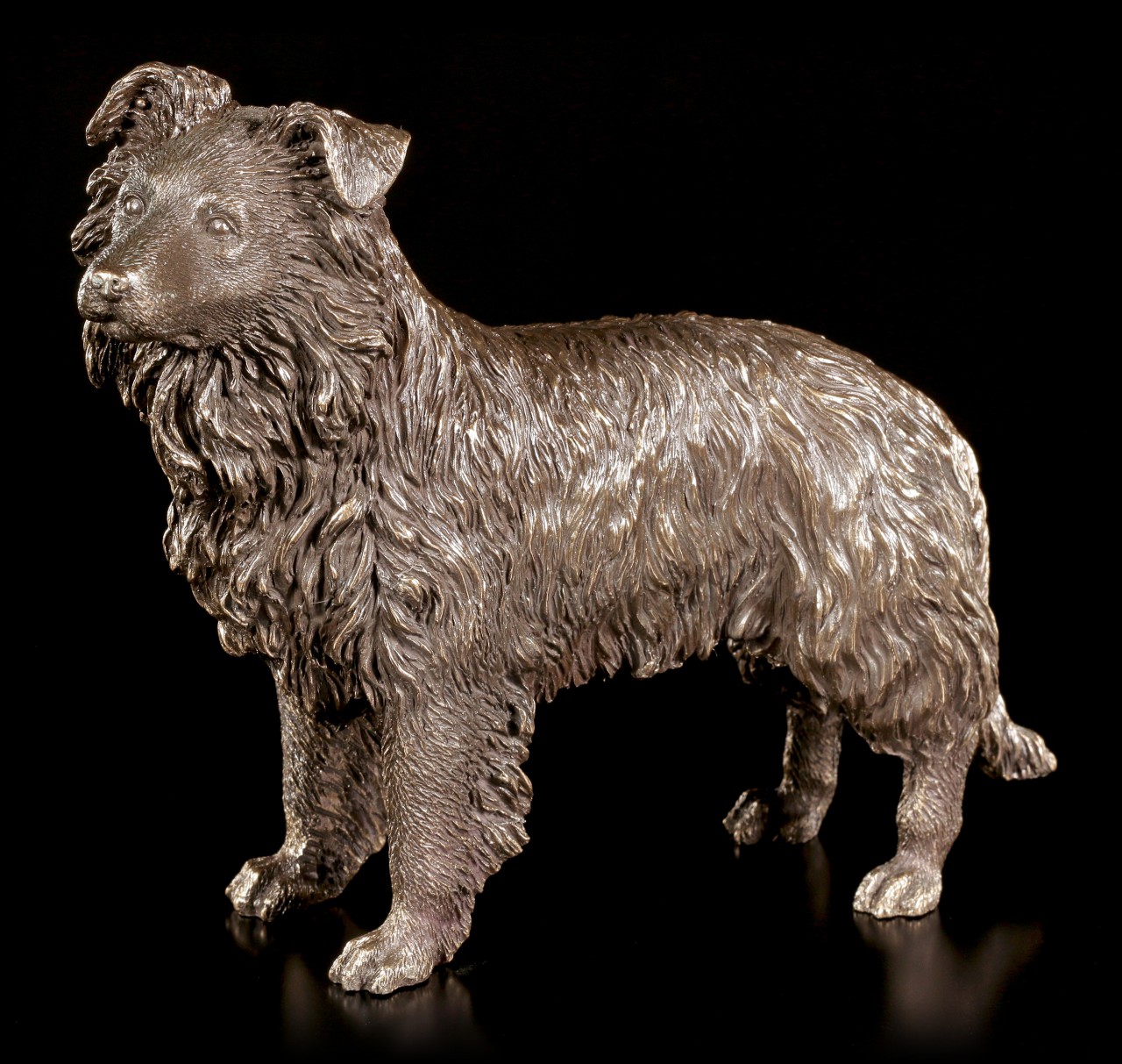 Dog Figurine - Border Collie - bronzed