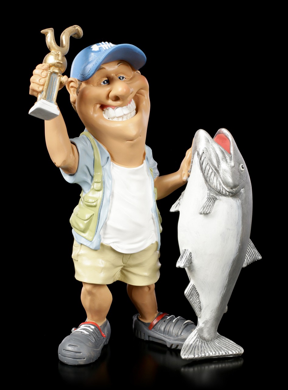 Funny Sports Figurine - Fisherman with Trophy