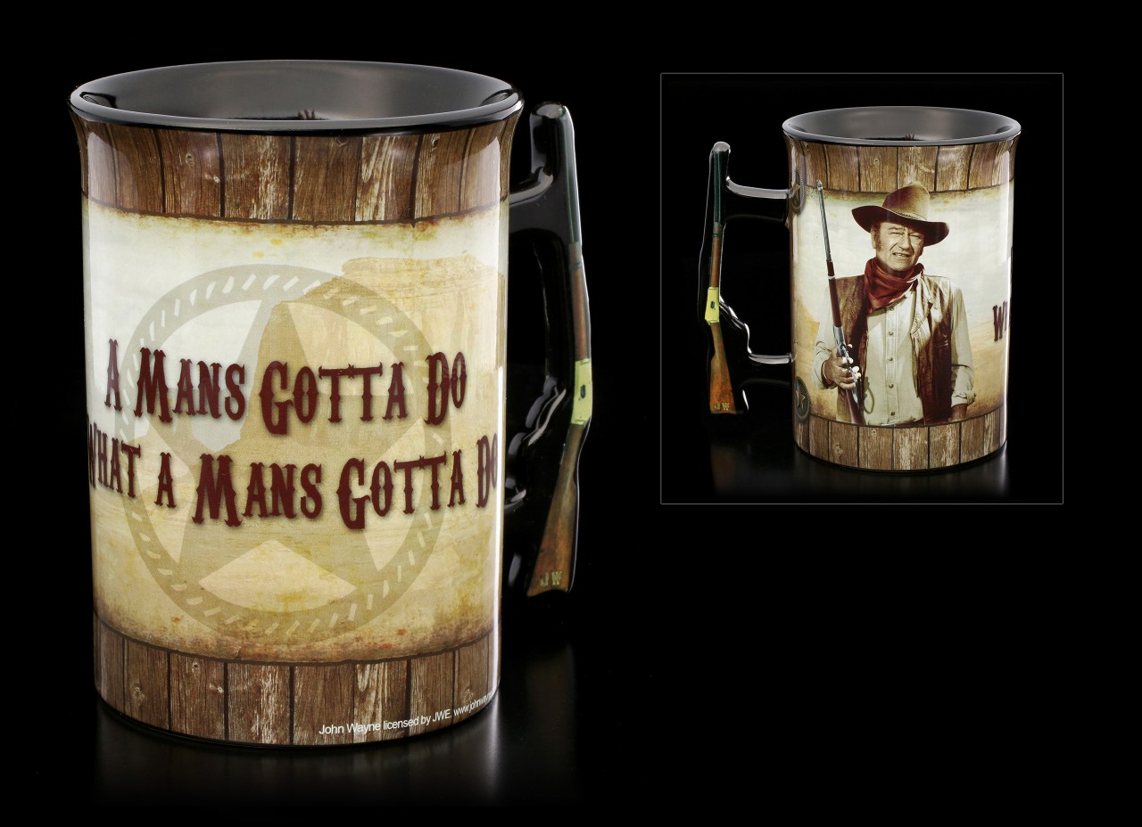 John Wayne Ceramic Mug - A Mans Gotta Do