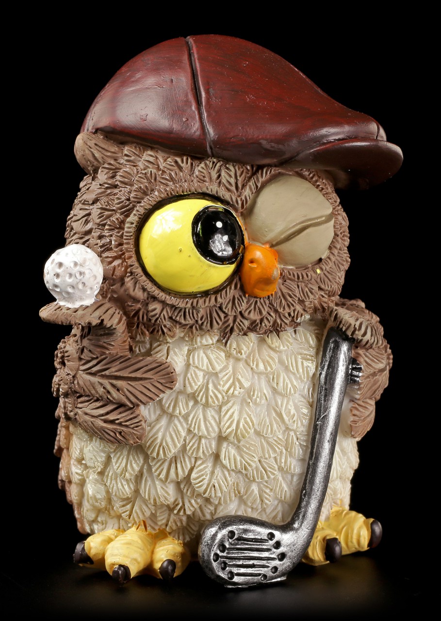 Funny Owl Figurine - Golfer