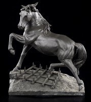 Black Horse Figurine - Cheval a la Herse