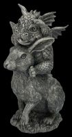 Garten Figur - Drachen Baby reitet auf Hase