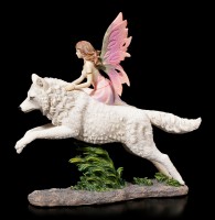 Elfen Figur - Jeora reitet auf Wolf
