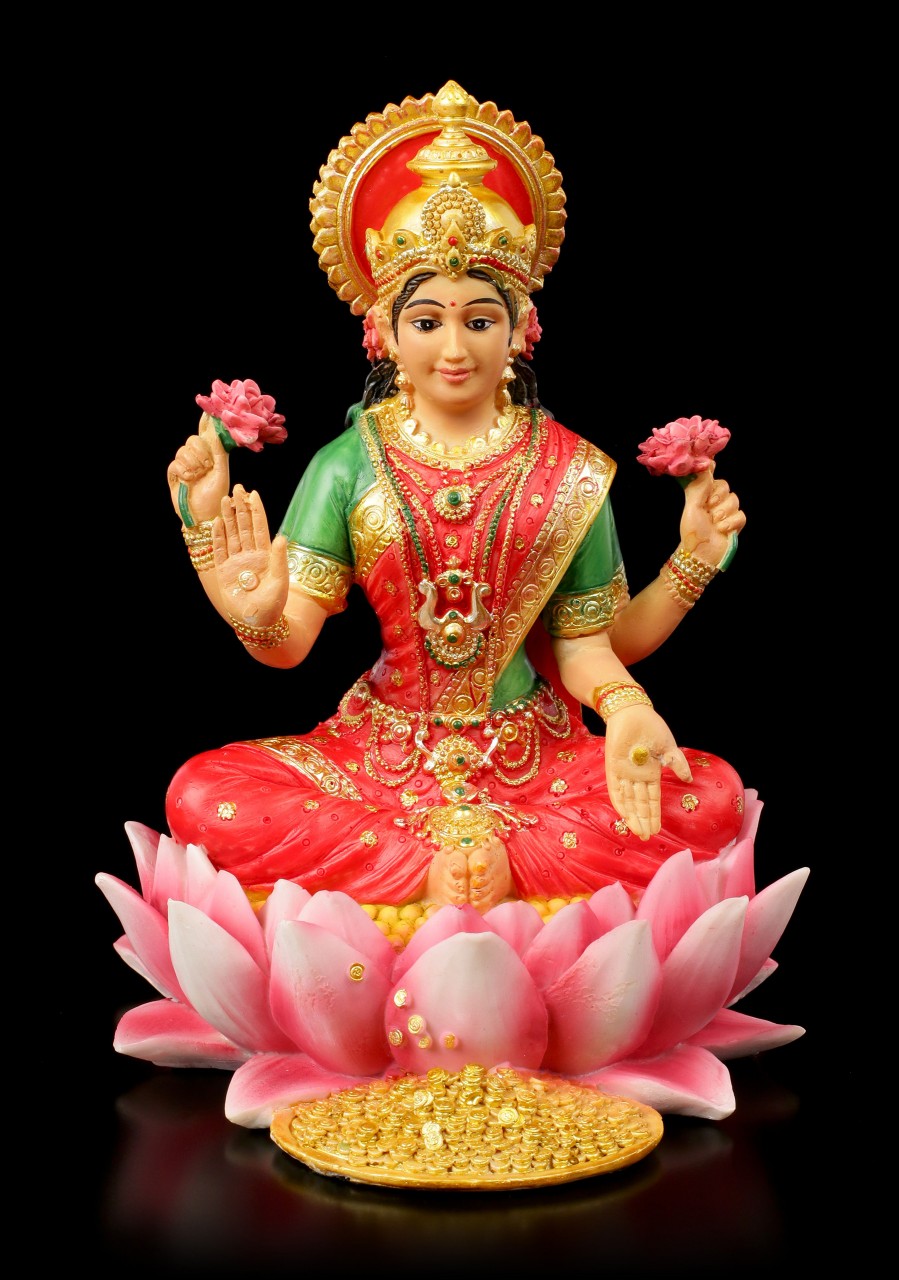 Lakshmi Figurine on Lotus Flower
