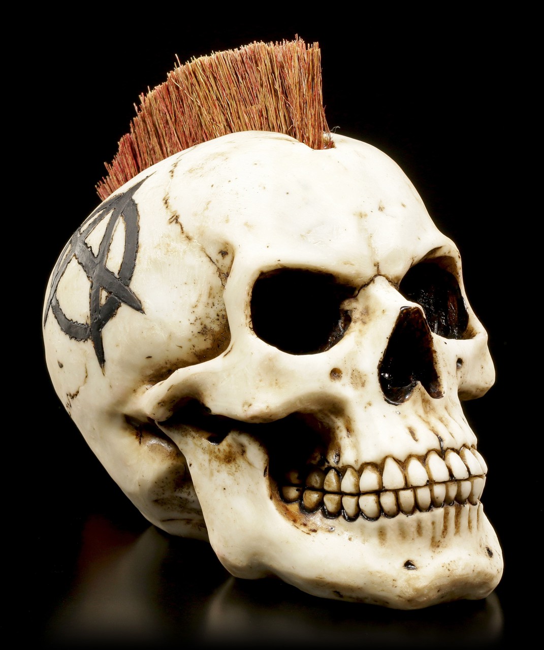 Skull with Mohawk Haircut - Anarchist