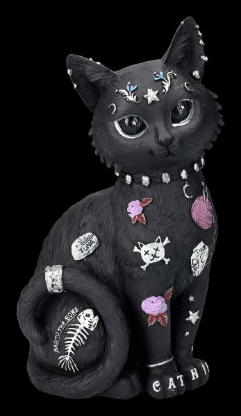 Katzenfigur mit Tattoos - Bad to the Bone