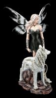 Fairy Figurine - Aislin with Dreamcatcher and Wolf