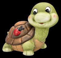 Niedliche Schildkrötenfigur mit Marienkäfer - klein