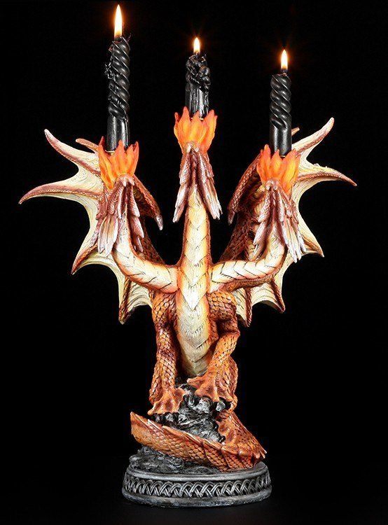 Hydra Candlestick - Three-Headed Dragon